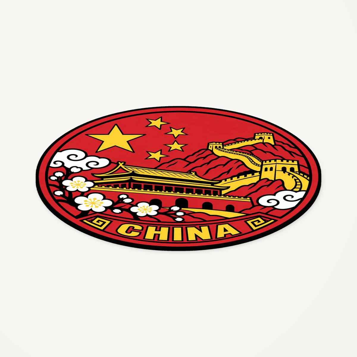 Angled view showing the thin profile of the China 3D-printed country seal