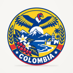 Colombia 3D-printed country seal — front view