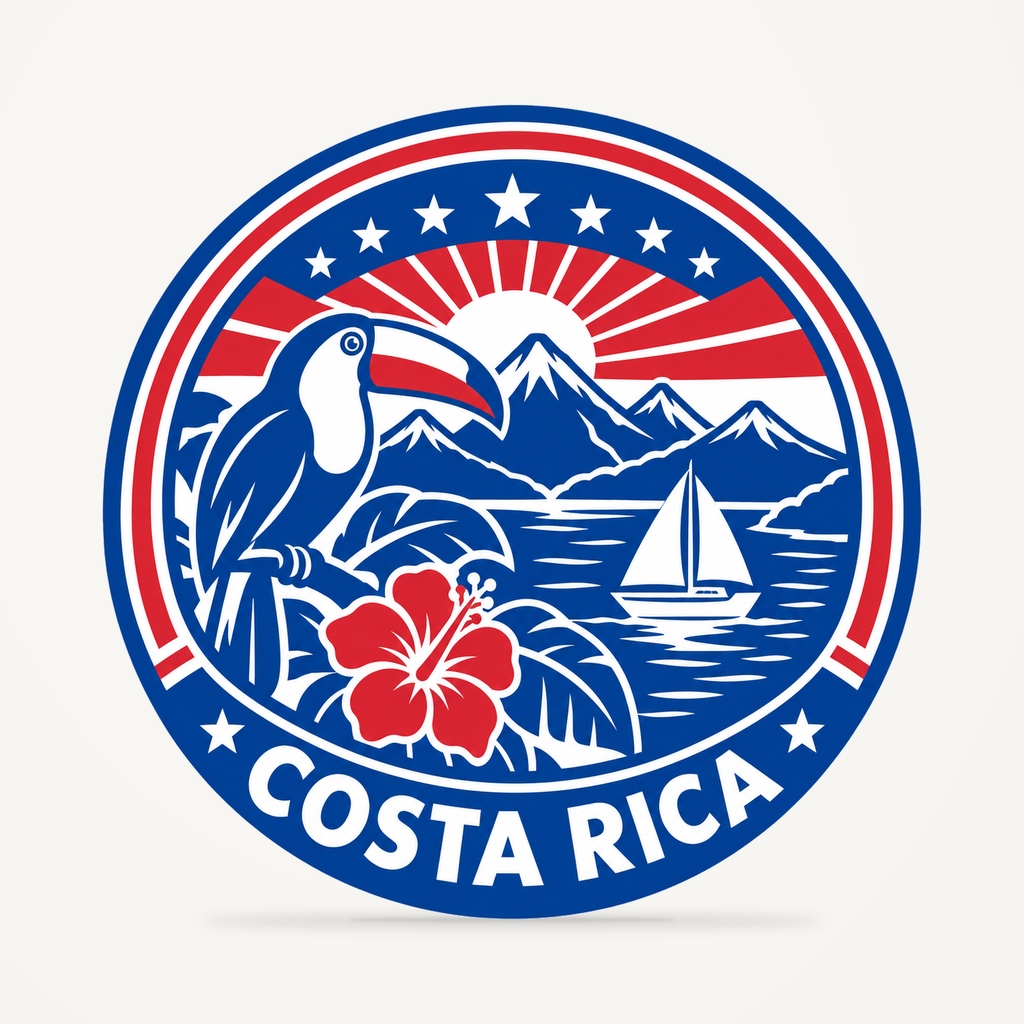 Costa Rica 3D-printed country seal — front view