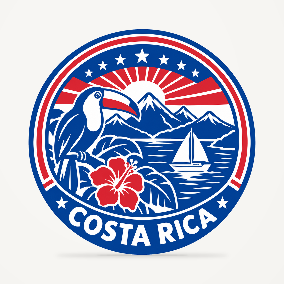 Costa Rica 3D-printed country seal — front view