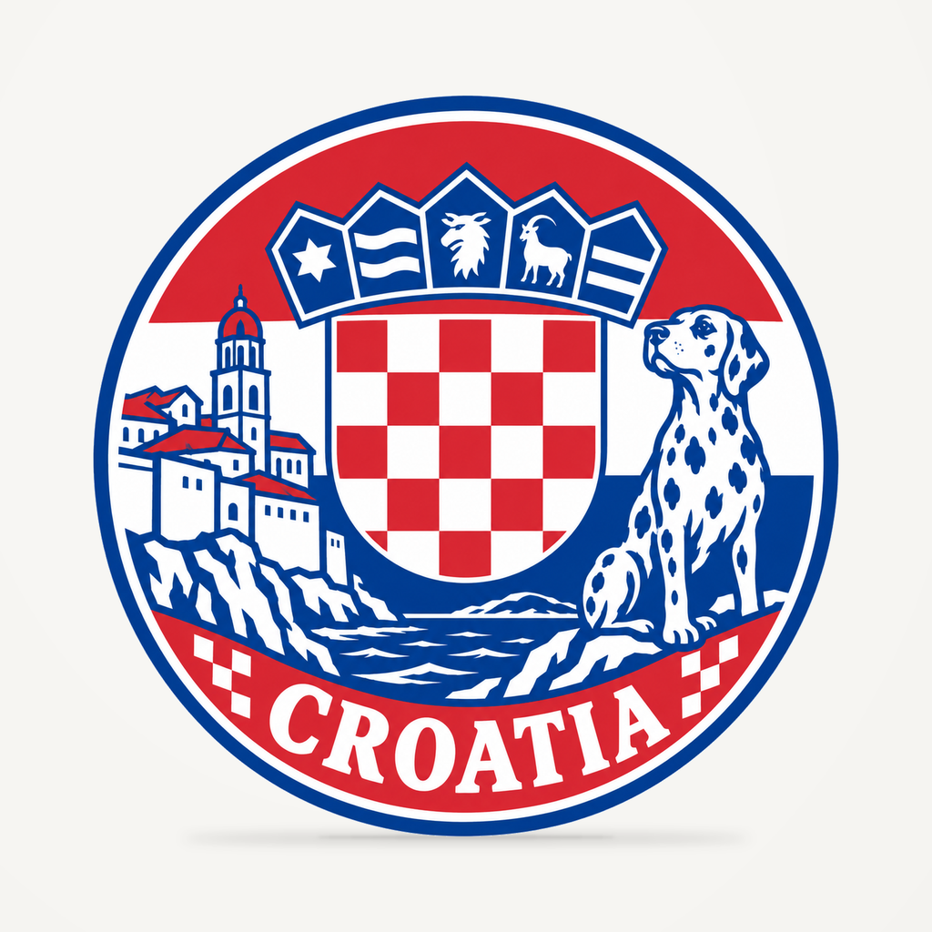 Croatia 3D-printed country seal — front view