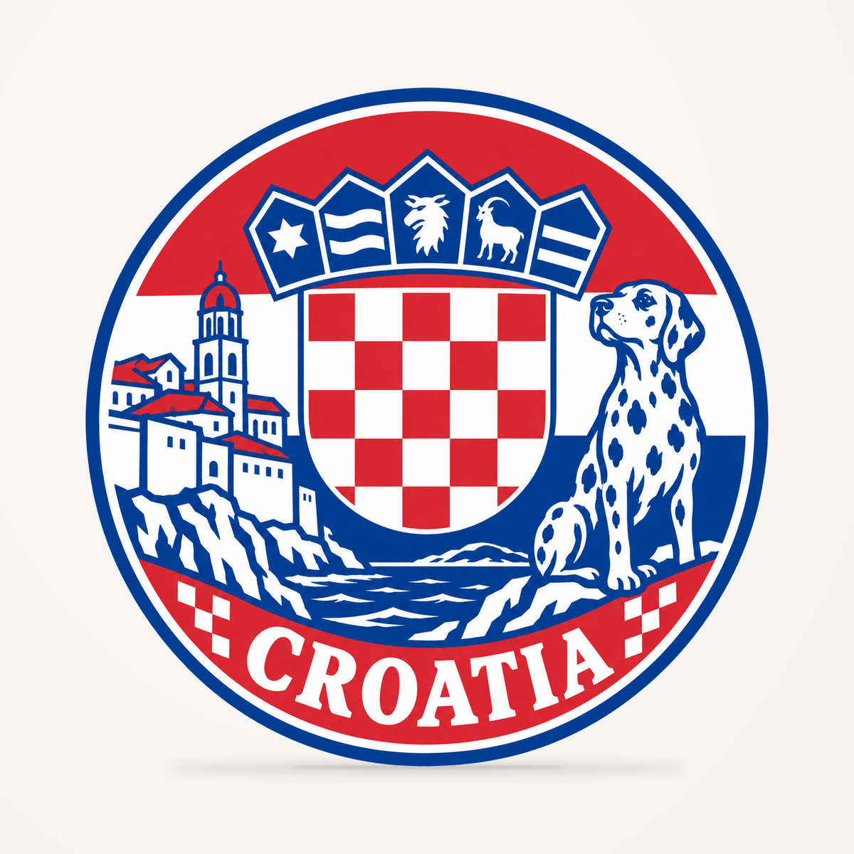 Croatia 3D-printed country seal — front view