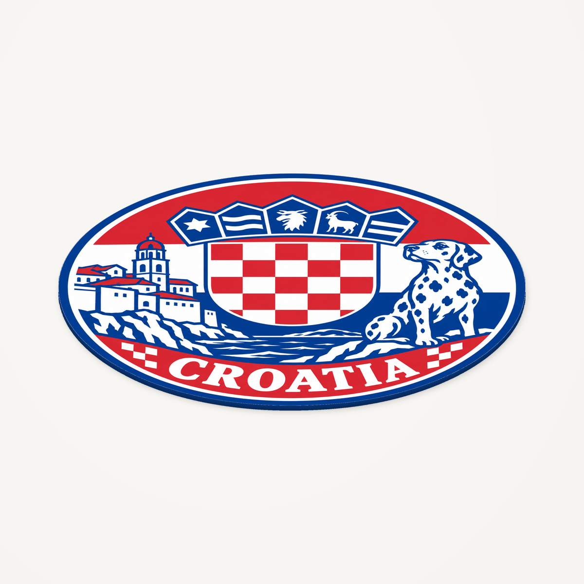Croatia 3D-printed country seal — angled view showing thin profile
