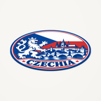 Czechia 3D-printed country seal — angled view showing thin profile