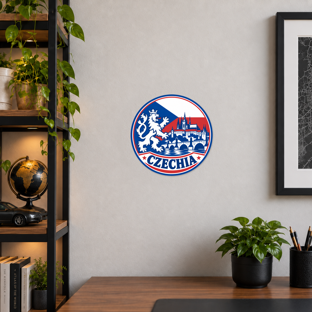 Czechia 3D-printed country seal — wall display at approximately 9.5 inches diameter