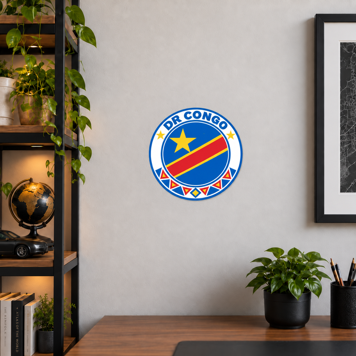 DR Congo 3D-printed country seal — wall display at approximately 9.5 inches diameter