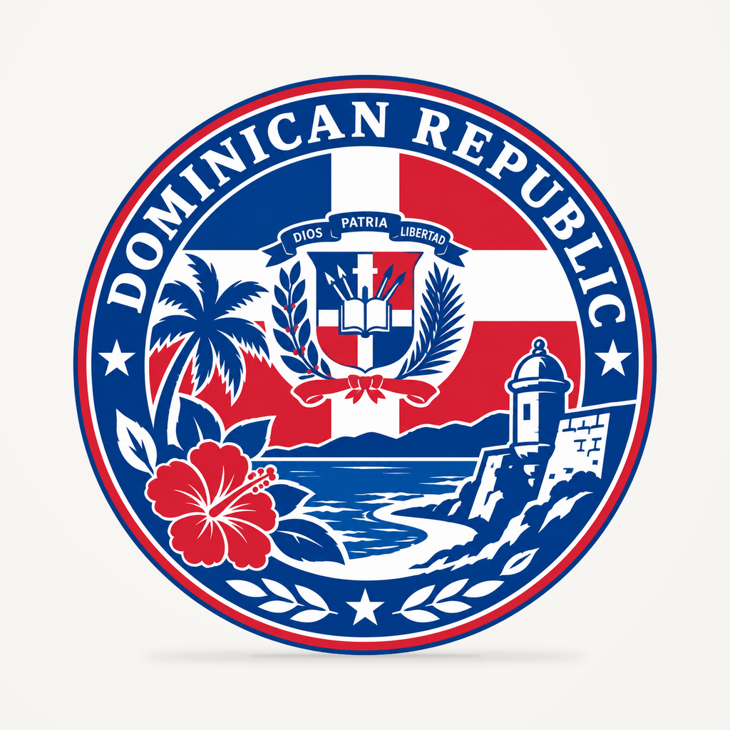 Dominican Republic 3D-printed country seal — front view