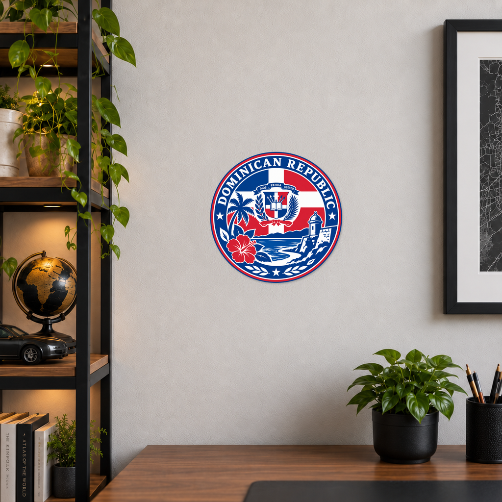 Dominican Republic 3D-printed country seal — wall display at approximately 9.5 inches diameter