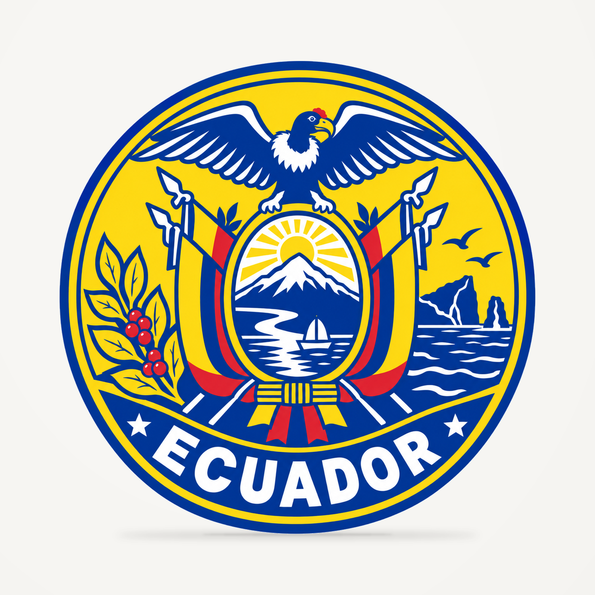 Ecuador 3D-printed country seal — front view