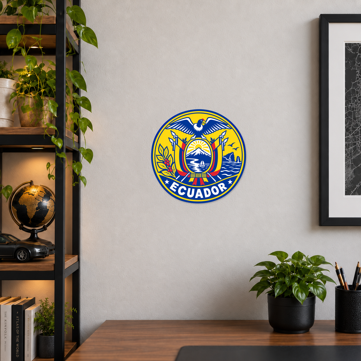 Ecuador 3D-printed country seal — wall display at approximately 9.5 inches diameter