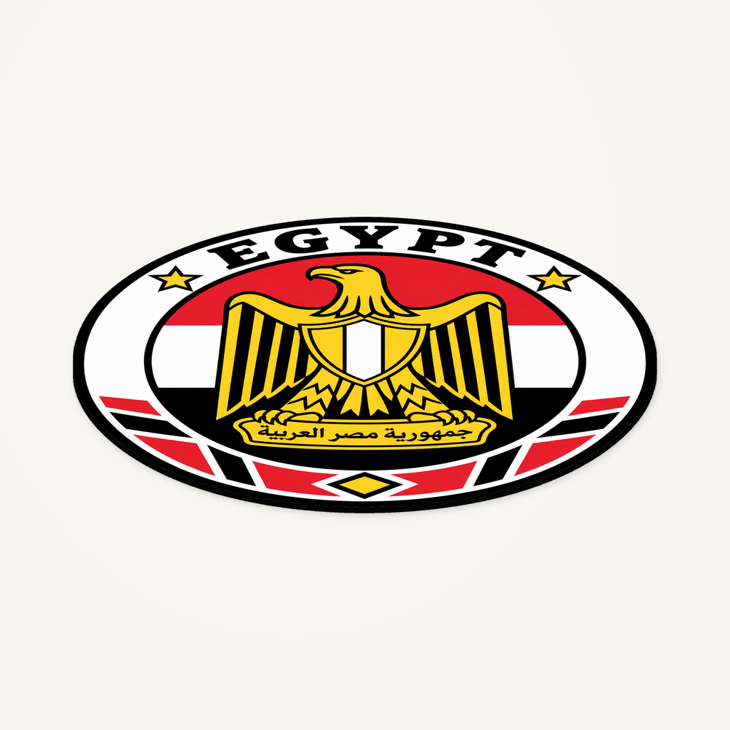 Egypt 3D-printed country seal — angled view showing thin profile