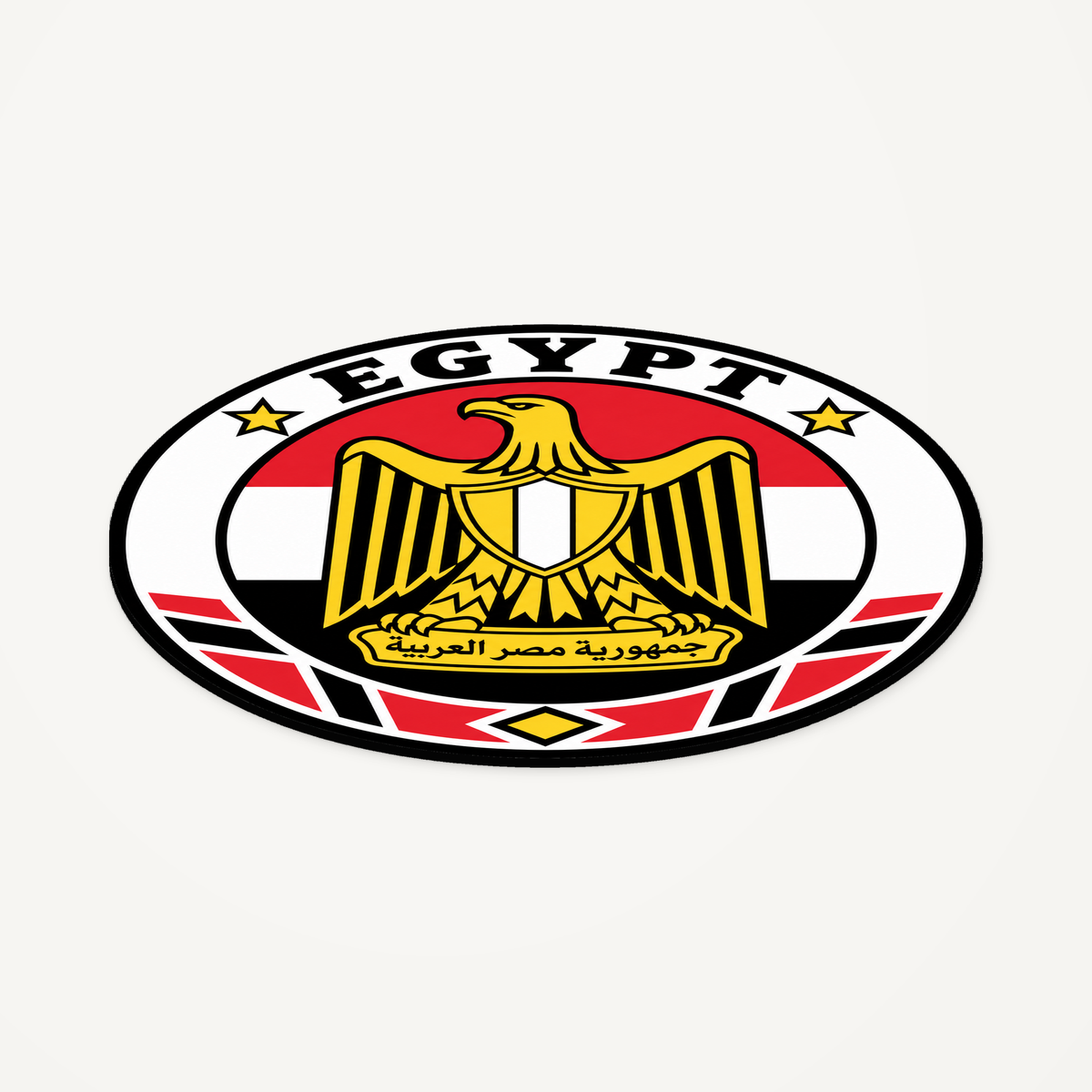 Egypt 3D-printed country seal — angled view showing thin profile