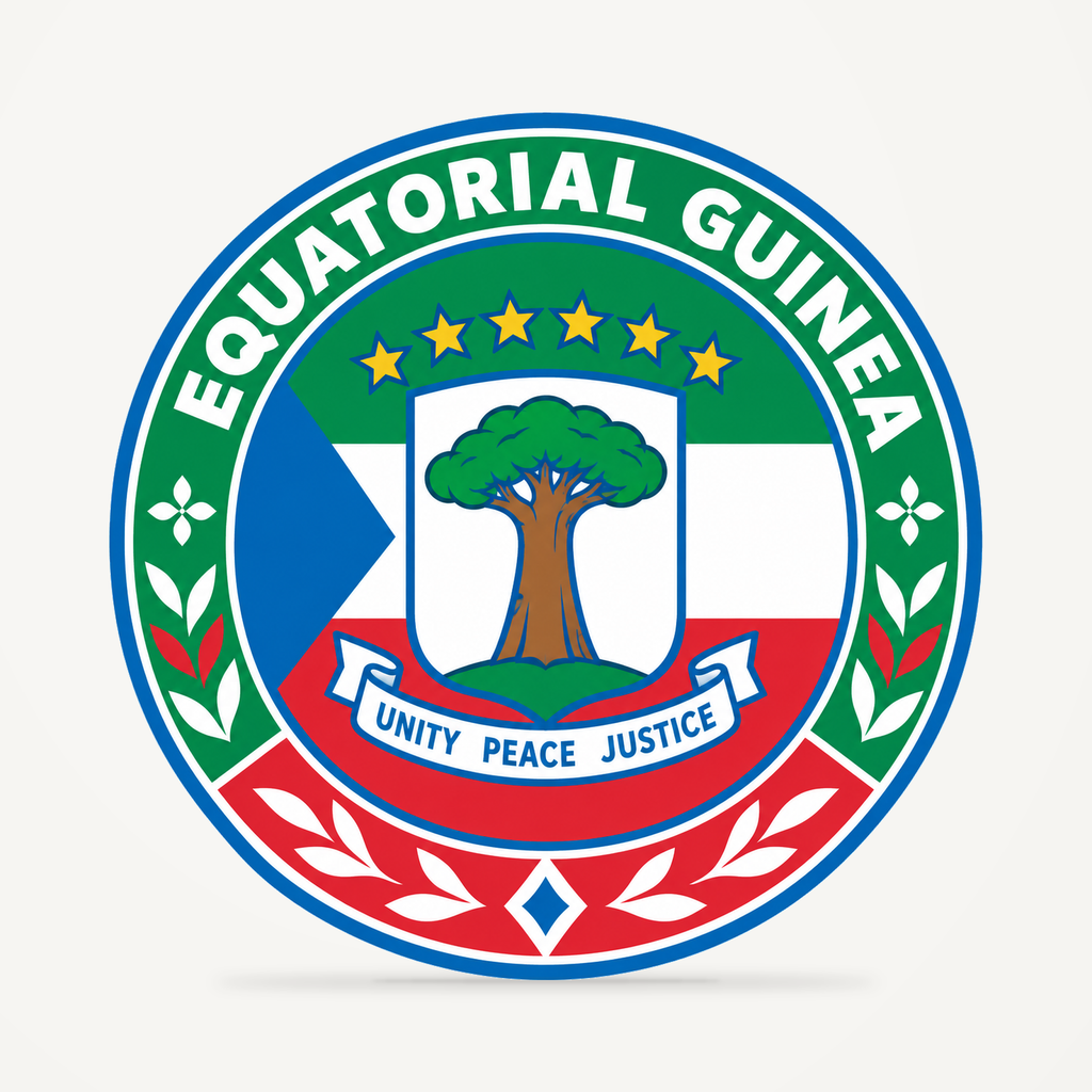 Front view of the Equatorial Guinea 3D-printed country seal