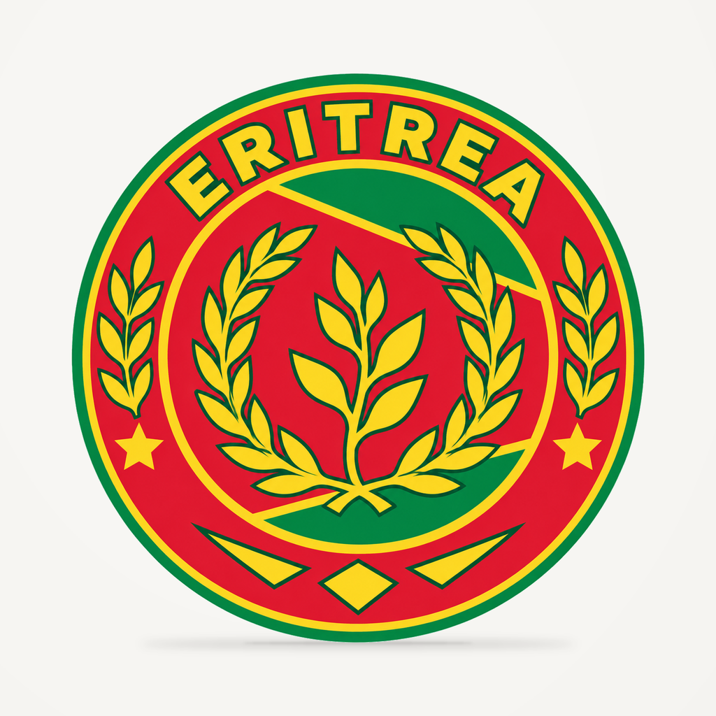 Front view of the Eritrea 3D-printed country seal