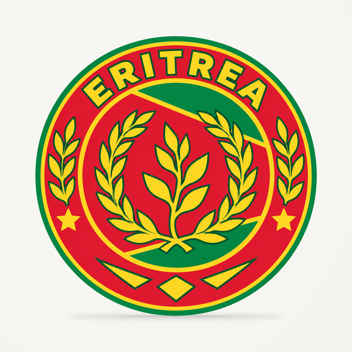 Front view of the Eritrea 3D-printed country seal