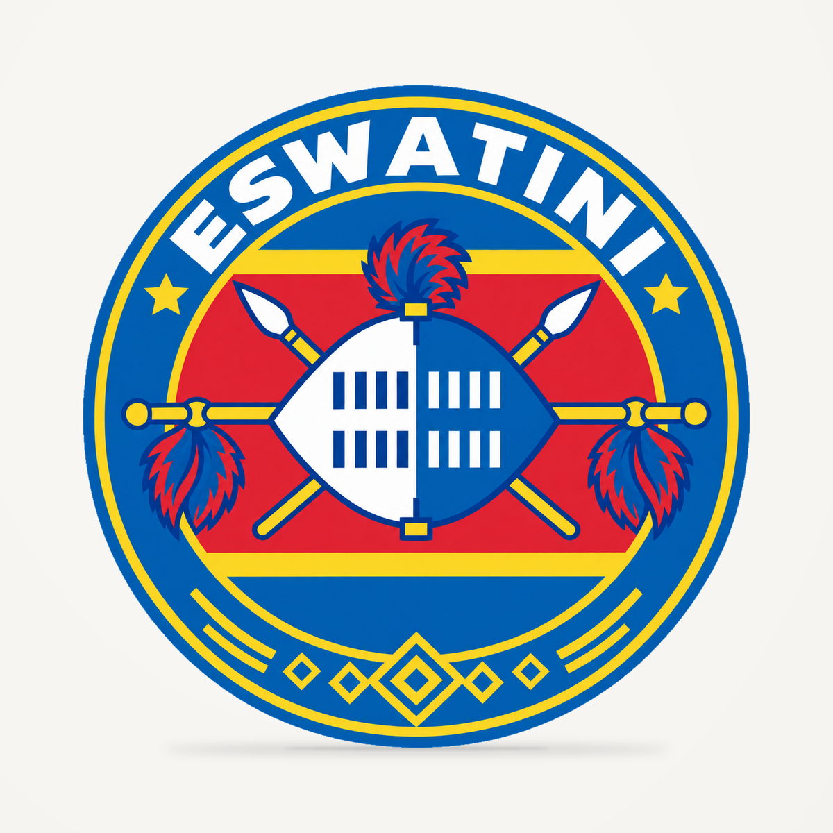 Front view of the Eswatini 3D-printed country seal