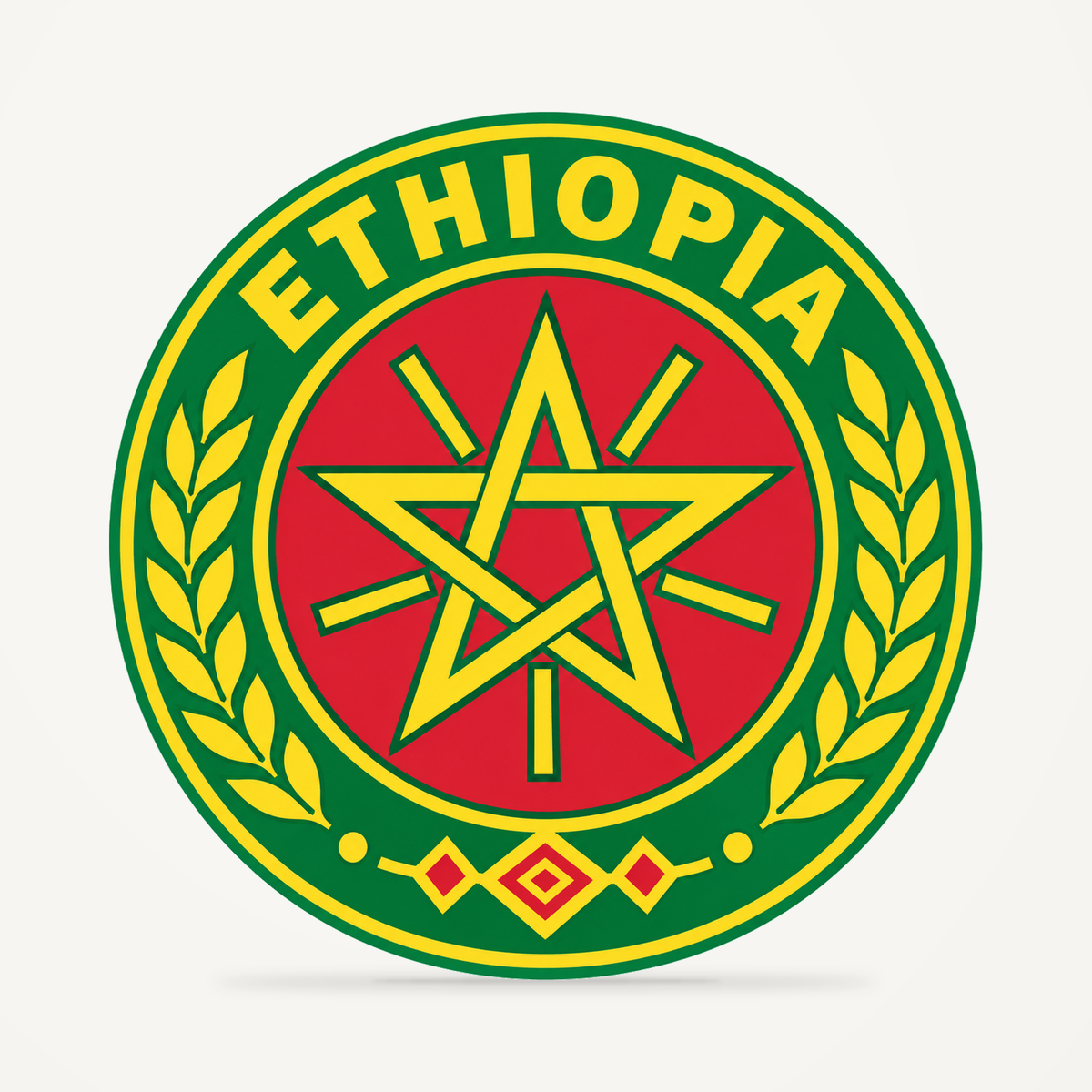 Ethiopia 3D-printed country seal — front view