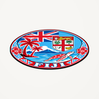 Fiji 3D-printed country seal — angled view showing thin profile