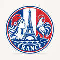 France 3D-printed country seal — front view