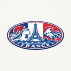 France 3D-printed country seal — angled view showing thin profile