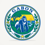 Front view of the Gabon 3D-printed country seal