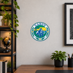 Gabon 3D-printed country seal displayed on a home office wall at approximately 9.5 inches across