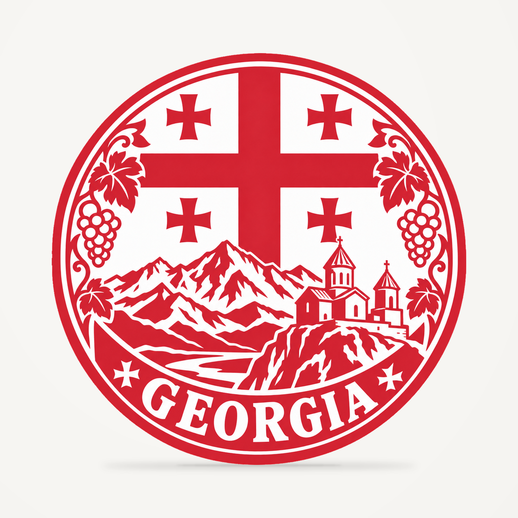 Georgia 3D-printed country seal — front view