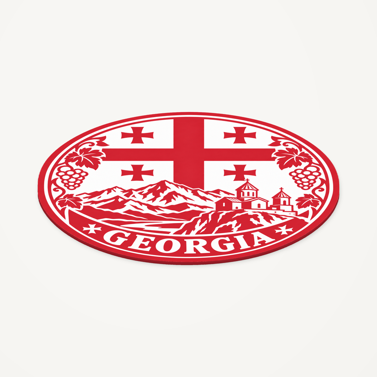 Georgia 3D-printed country seal — angled view showing thin profile
