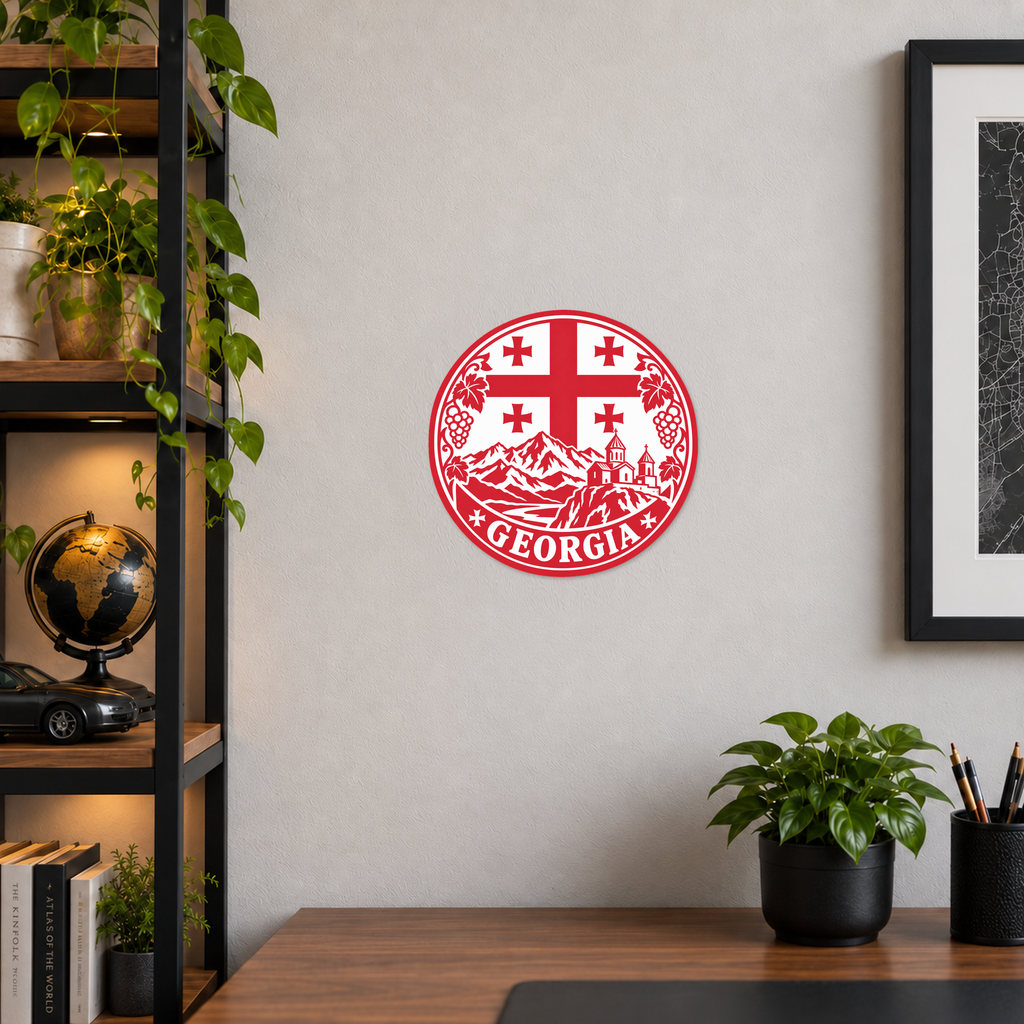 Georgia 3D-printed country seal — wall display at approximately 9.5 inches diameter