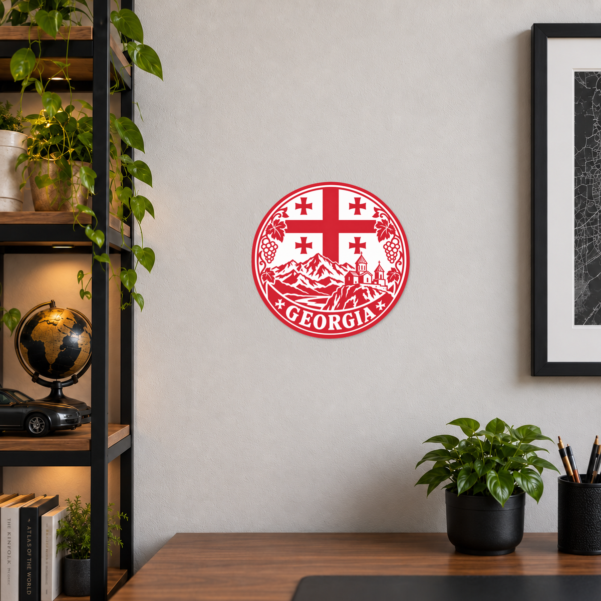 Georgia 3D-printed country seal — wall display at approximately 9.5 inches diameter