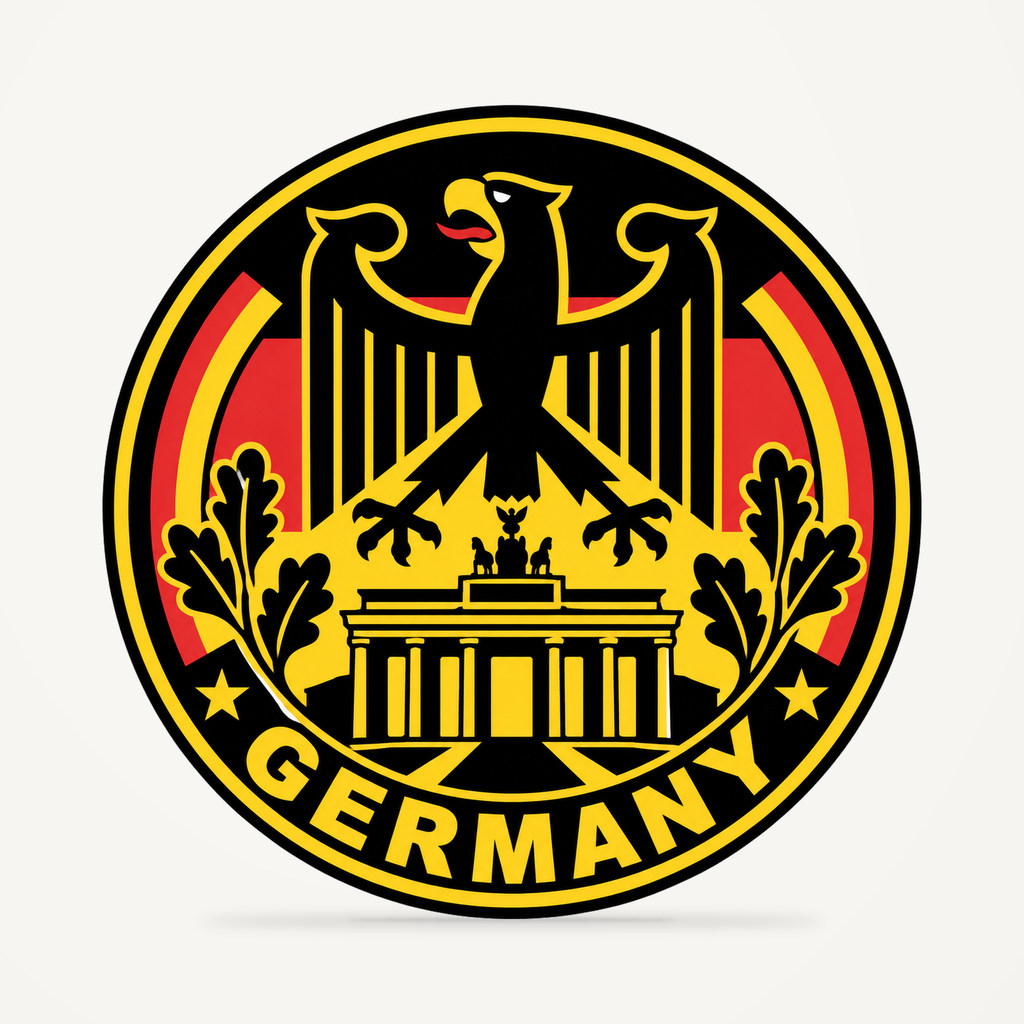 Germany 3D-printed country seal — front view