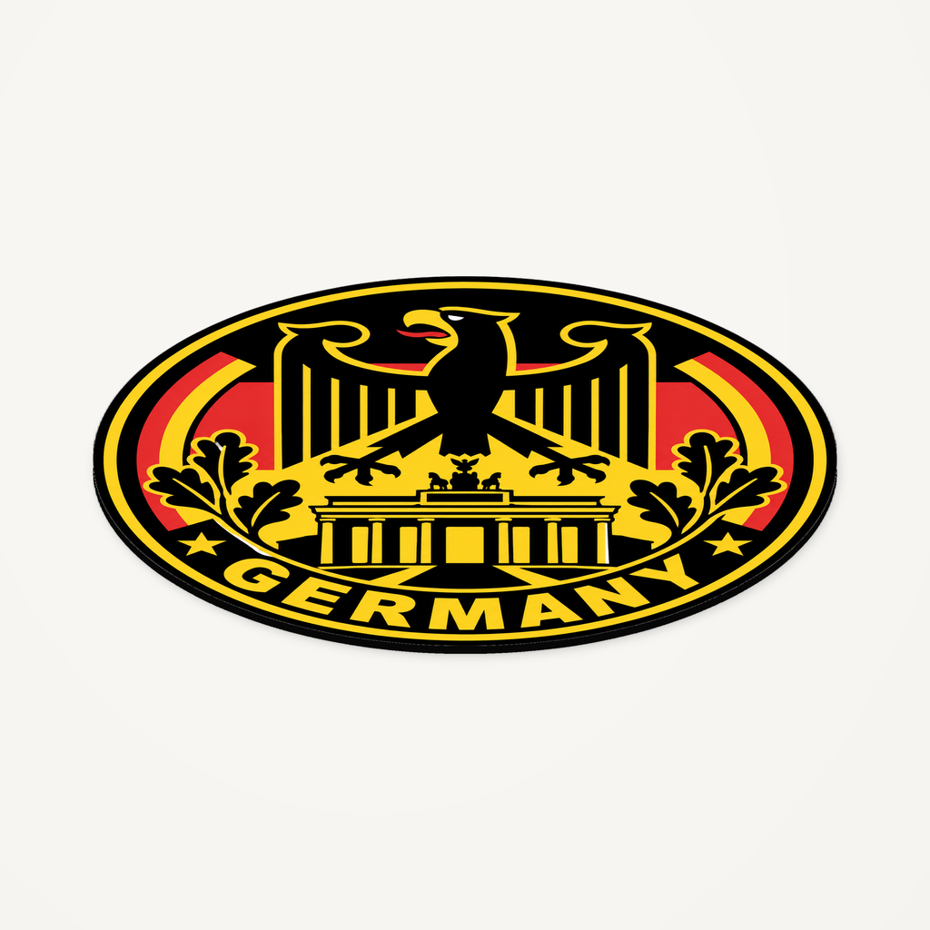 Germany 3D-printed country seal — angled view showing thin profile