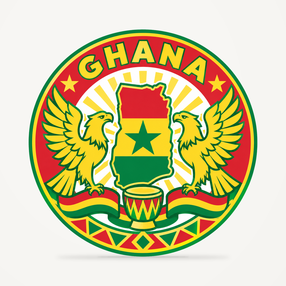 Front view of the Ghana 3D-printed country seal