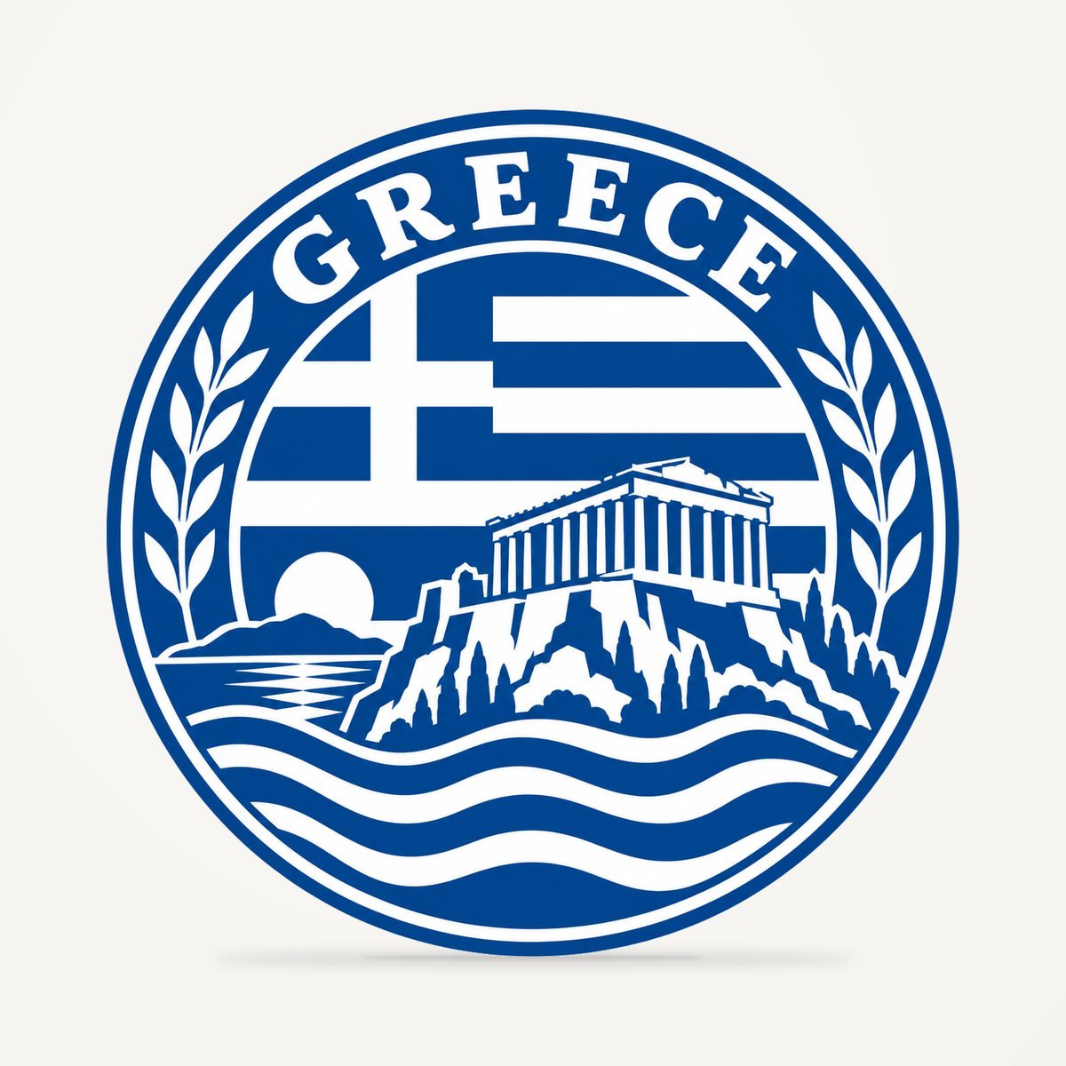 Greece 3D-printed country seal — front view