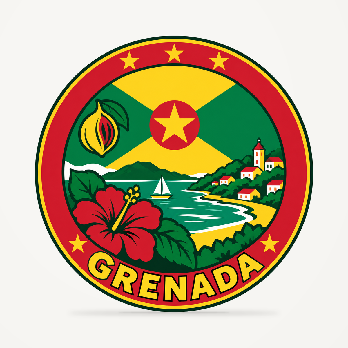 Grenada 3D-printed country seal — front view
