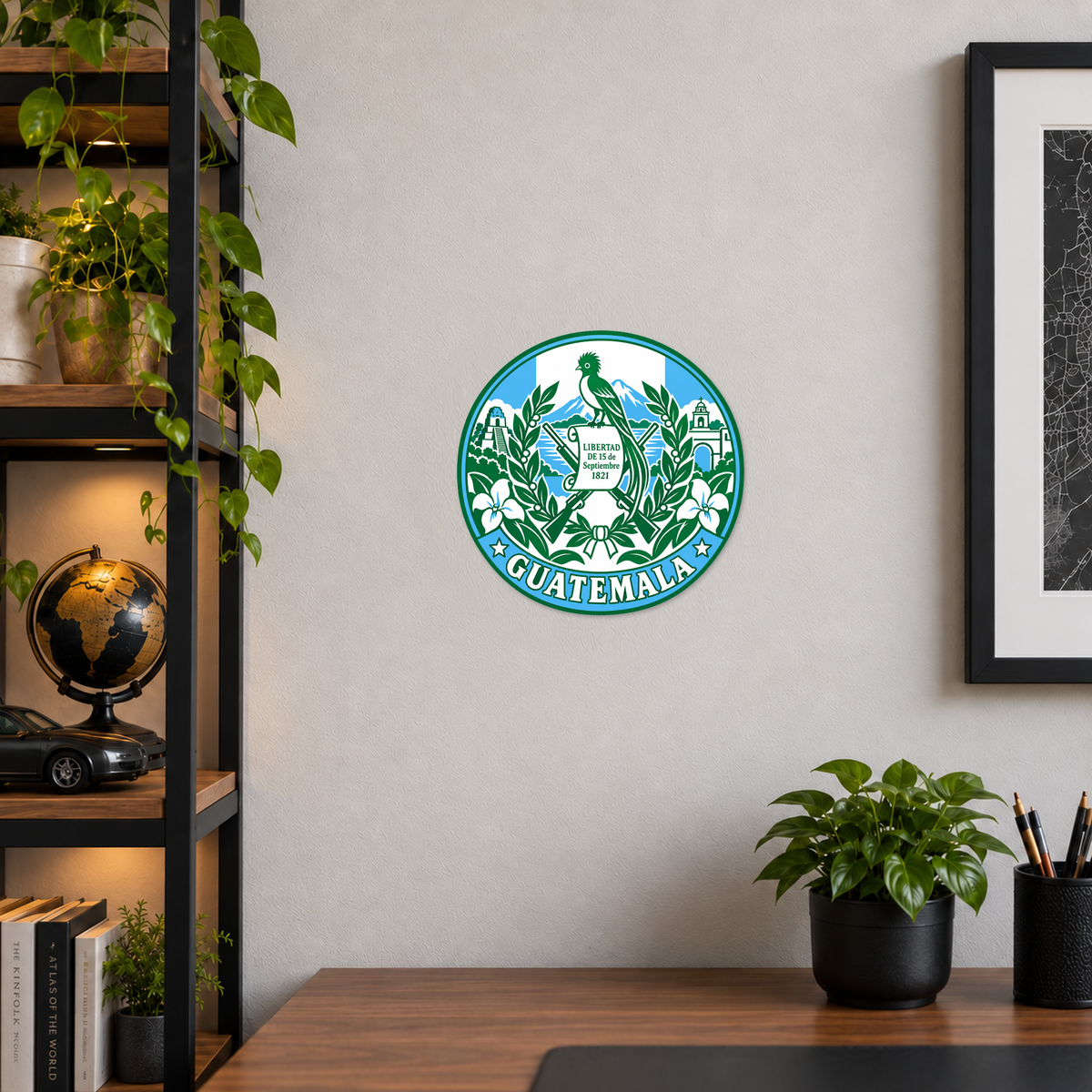 Guatemala 3D-printed country seal — wall display at approximately 9.5 inches diameter