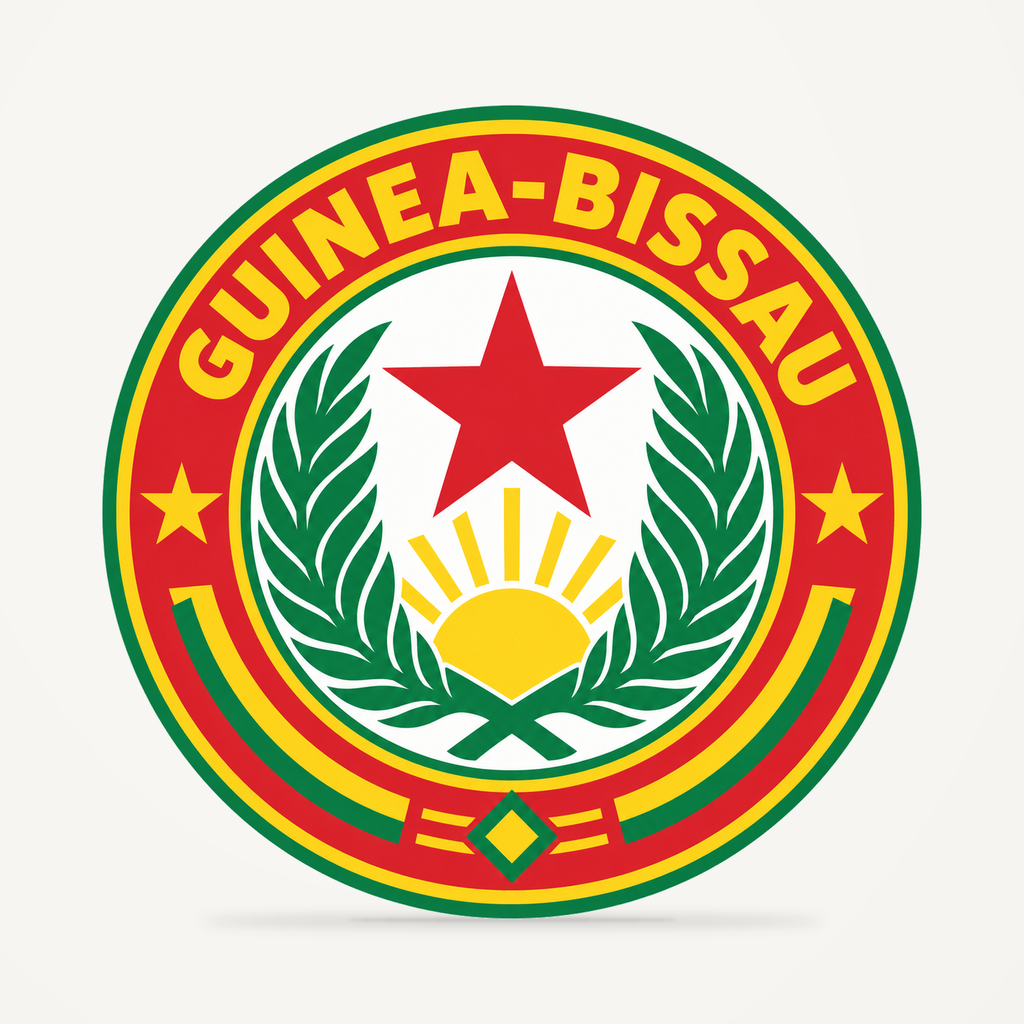 Front view of the Guinea-Bissau 3D-printed country seal