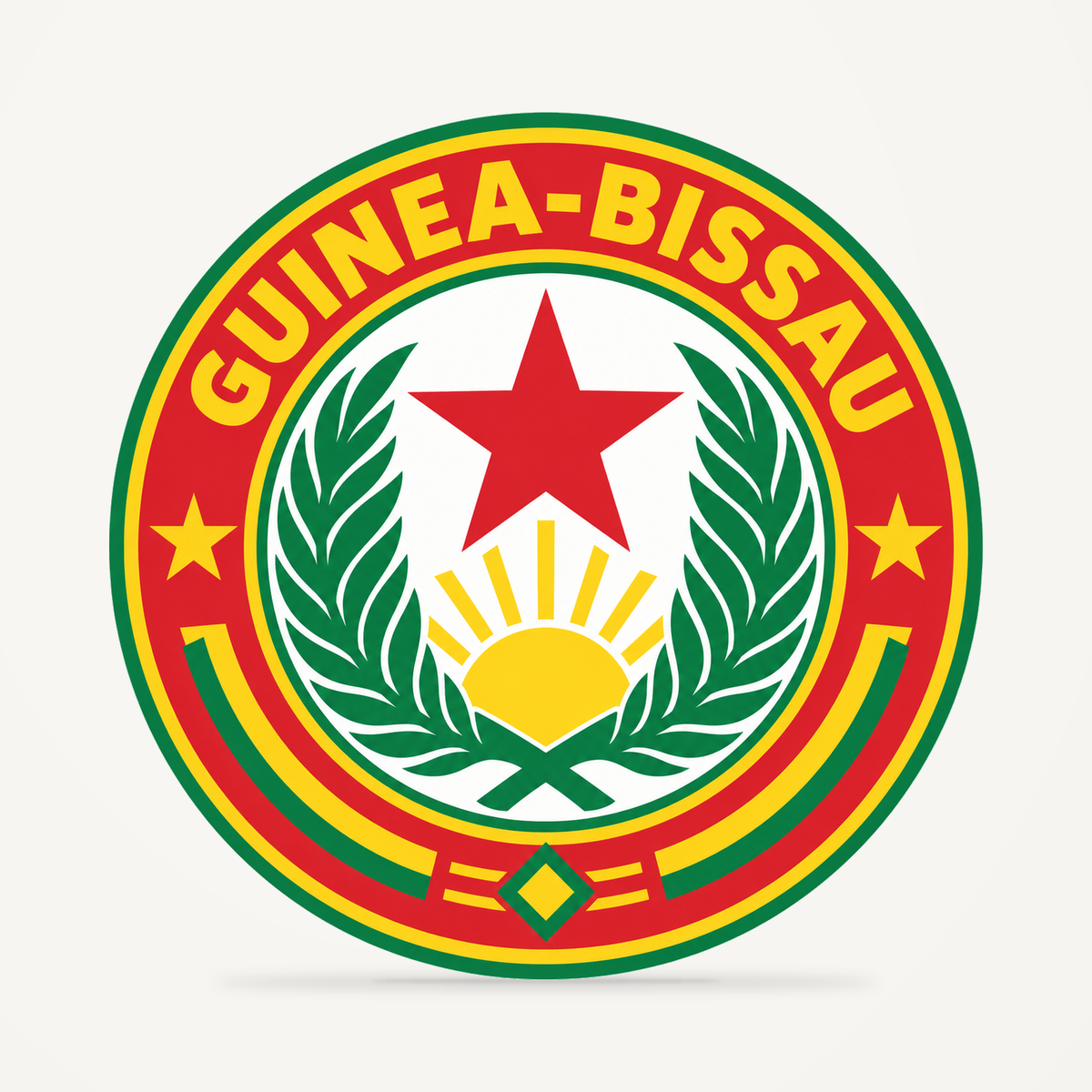 Front view of the Guinea-Bissau 3D-printed country seal