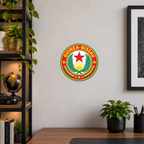Guinea-Bissau 3D-printed country seal displayed on a home office wall at approximately 9.5 inches across