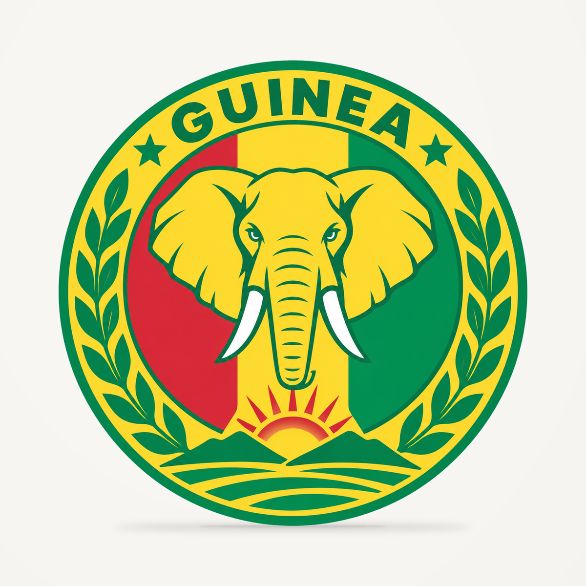 Front view of the Guinea 3D-printed country seal