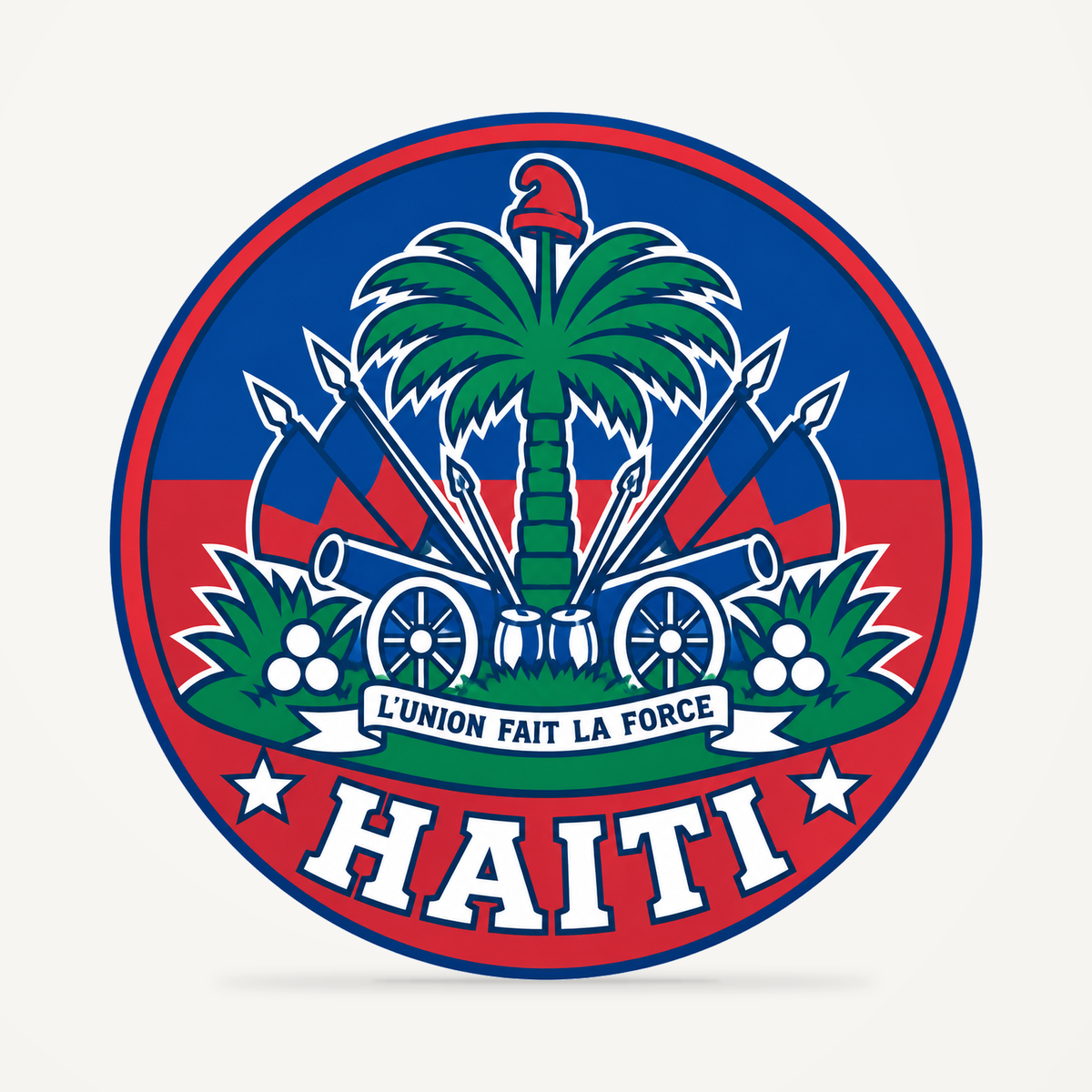 Haiti 3D-printed country seal — front view