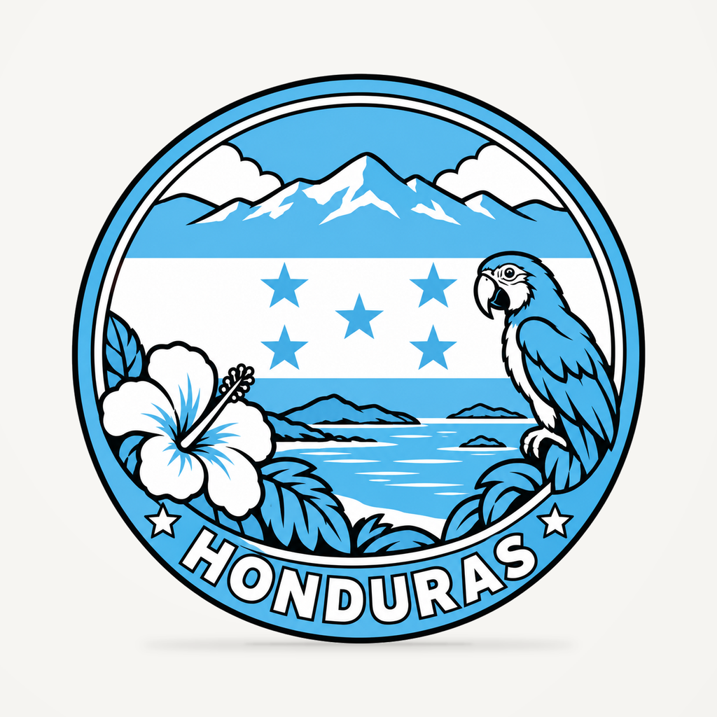 Honduras 3D-printed country seal — front view