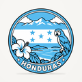 Honduras 3D-printed country seal — front view