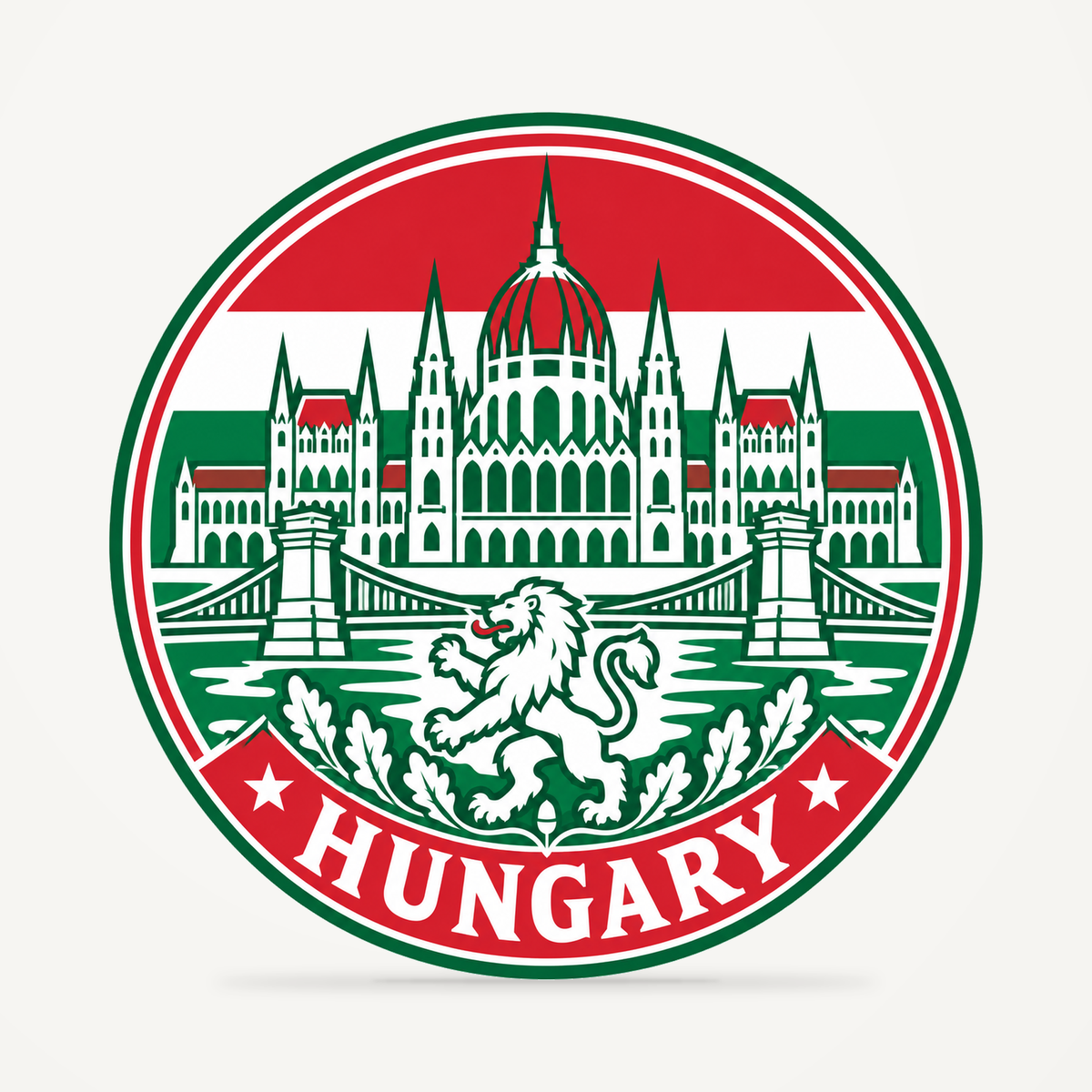 Hungary 3D-printed country seal — front view