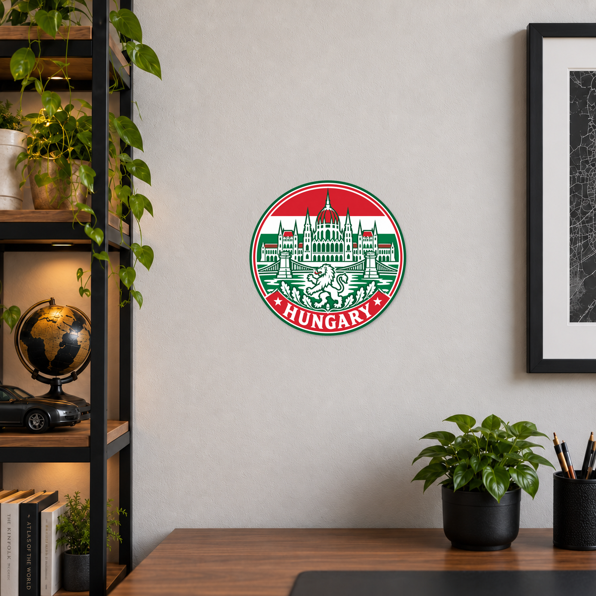 Hungary 3D-printed country seal — wall display at approximately 9.5 inches diameter