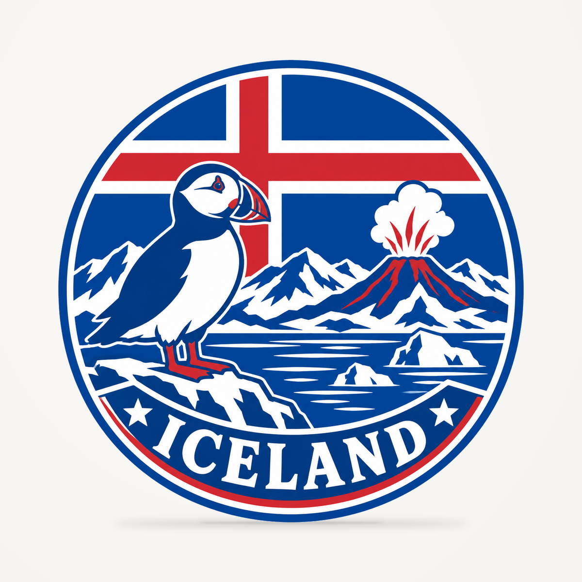 Iceland 3D-printed country seal — front view