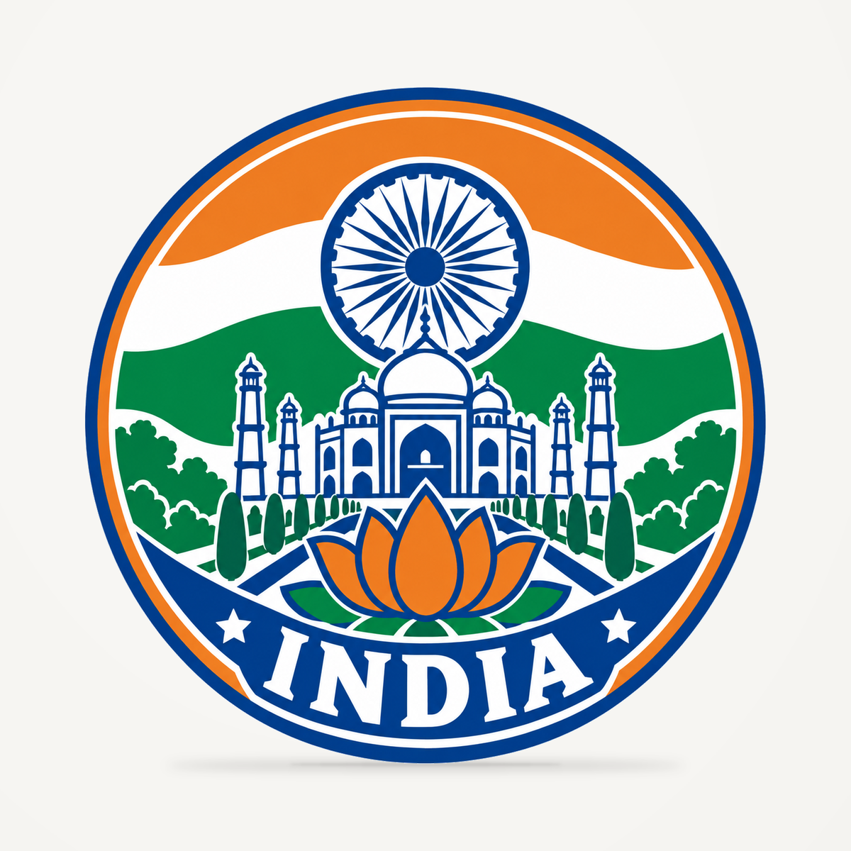 Front view of the India 3D-printed country seal