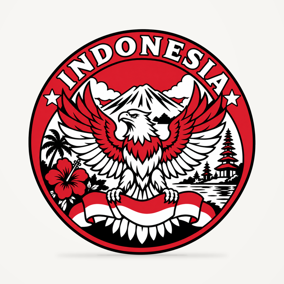 Front view of the Indonesia 3D-printed country seal