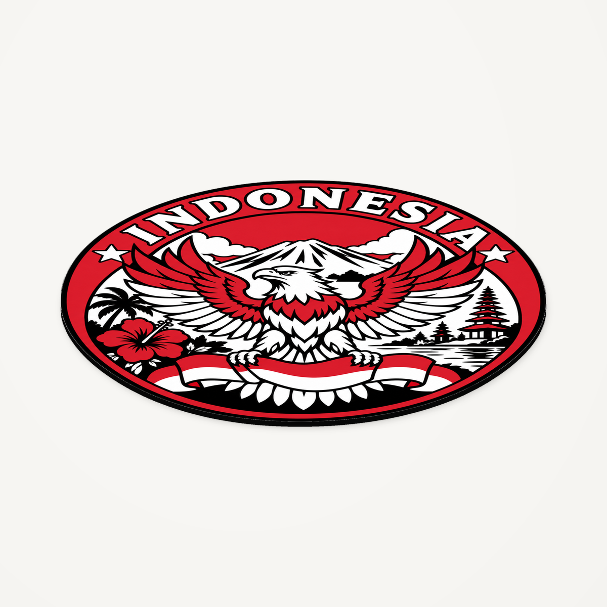 Angled view showing the thin profile of the Indonesia 3D-printed country seal