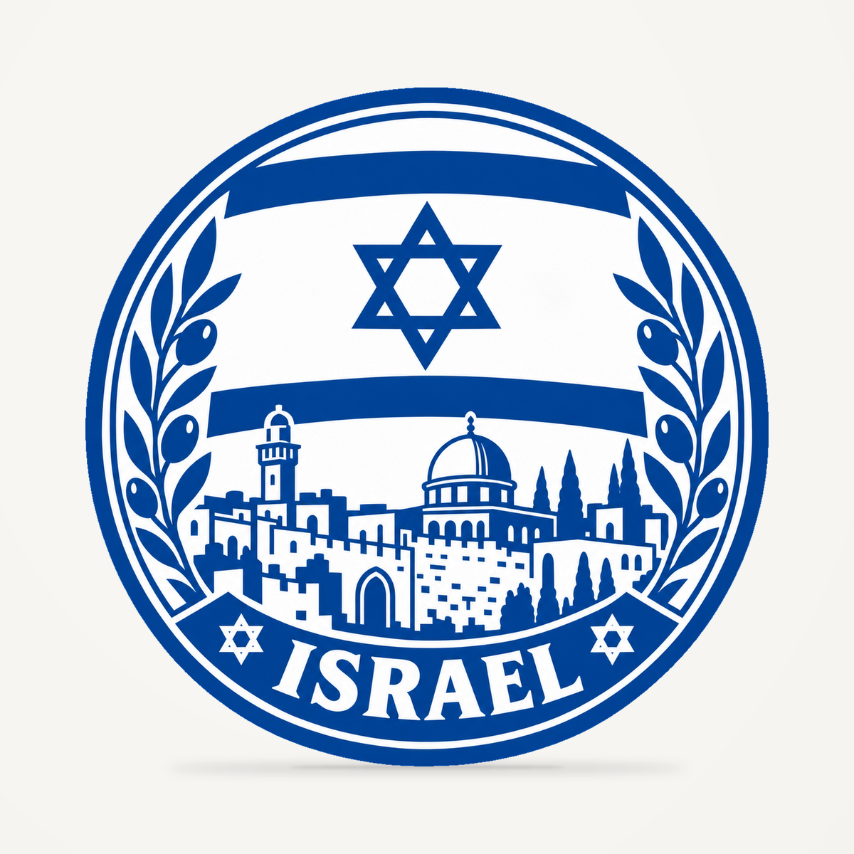 Israel 3D-printed country seal — front view